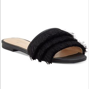 NWT Trina Turk Fringe Slide Sandals
